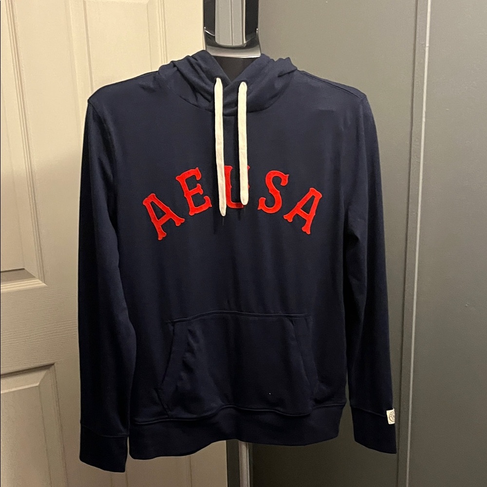 *$17.00 for 5 items***American Eagle Outfitters Dark Blue Hoodie with Red AE USA